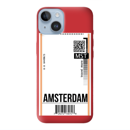 Apple iPhone 14 Plus Amsterdam Travel More Red Colored Silicone TPU Θήκη