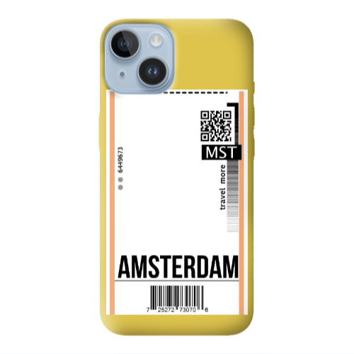 Apple iPhone 14 Plus Amsterdam Travel More Yellow Colored Silicone TPU Θήκη