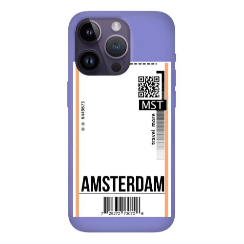 Apple iPhone 14 Pro  Amsterdam Travel More Purple Colored Silicone TPU Θήκη