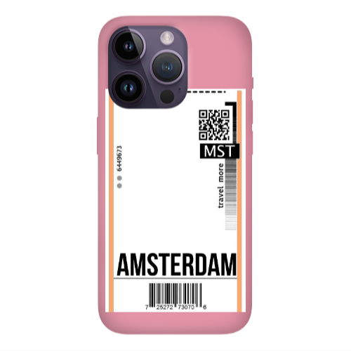 Apple iPhone 14 Pro  Amsterdam Travel More Pink Colored Silicone TPU Θήκη