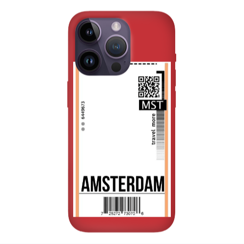 Apple iPhone 14 Pro  Amsterdam Travel More Red Colored Silicone TPU Θήκη