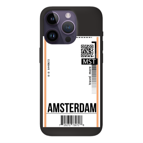 Apple iPhone 14 Pro Max Amsterdam Travel More Black Colored Silicone TPU Θήκη