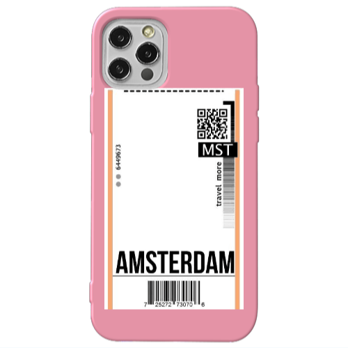 Apple iPhone 13 Pro Amsterdam Travel More Pink Colored Silicone TPU Θήκη
