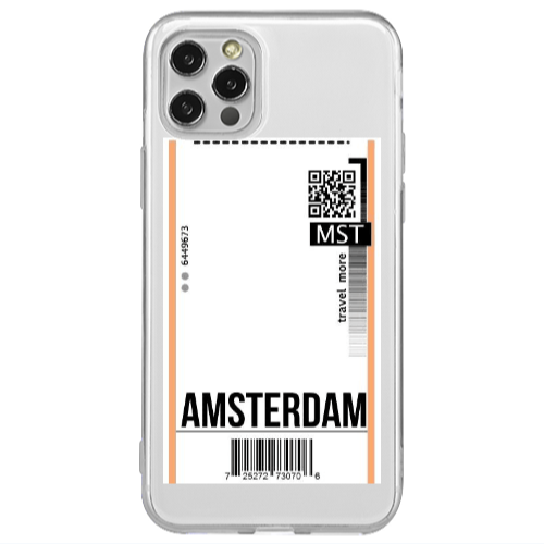 Apple iPhone 12 Pro Amsterdam Travel More Transparent Silicone TPU Θήκη