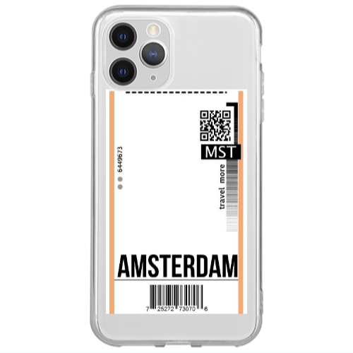 Apple iPhone 12 Pro Max Amsterdam Travel More Transparent Silicone TPU Θήκη