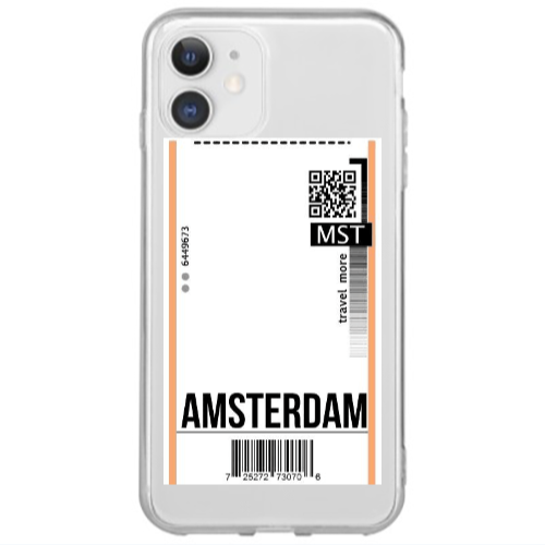 Apple iPhone 12 Mini Amsterdam Travel More Transparent Silicone TPU Θήκη