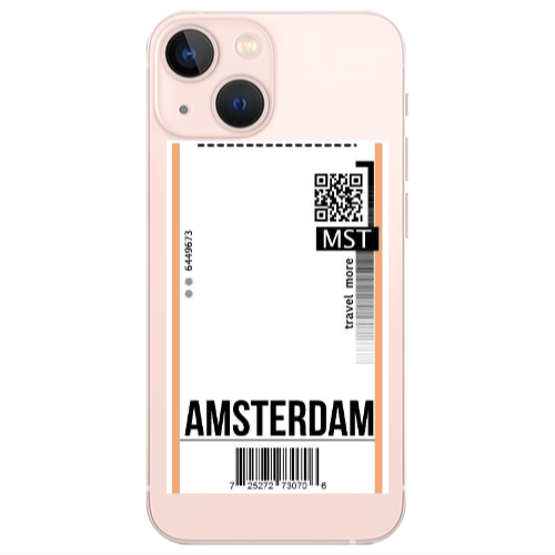 Apple iPhone 13 Mini Amsterdam Travel More Transparent Silicone TPU Θήκη