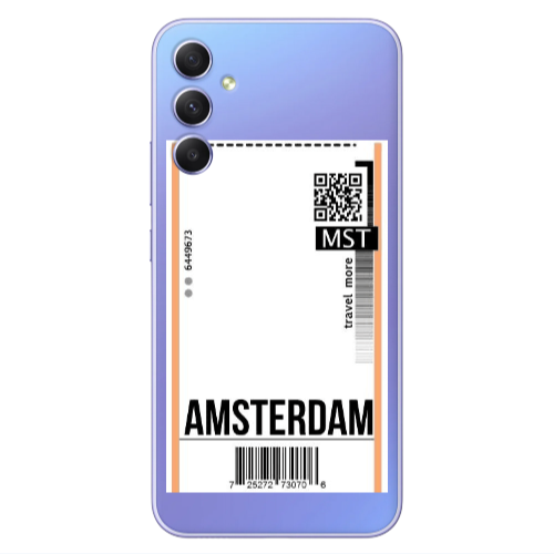 Samsung A34 Amsterdam Travel More Transparent Silicone TPU Θήκη