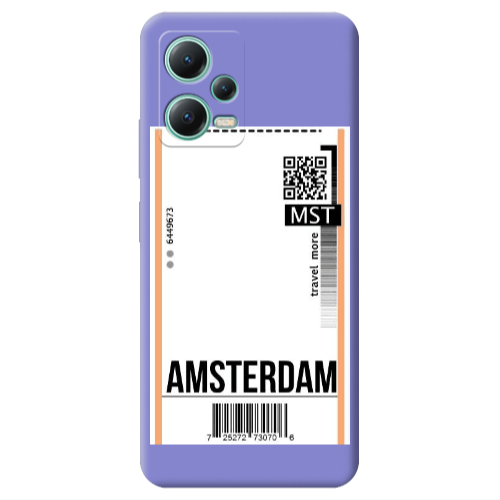 Xiaomi Redmi Note 12 Pro 5G Amsterdam Travel More Purple Colored Silicone TPU Θήκη