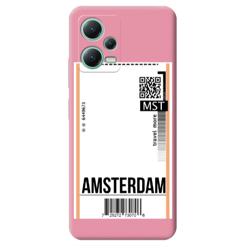 Xiaomi Redmi Note 12 Pro 5G Amsterdam Travel More Pink Colored Silicone TPU Θήκη