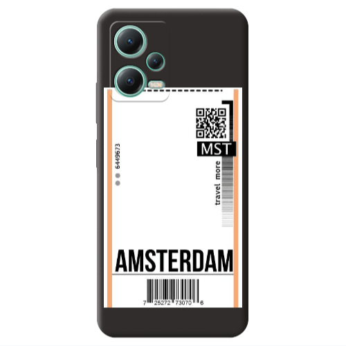 Xiaomi Redmi Note 12 Pro 5G Amsterdam Travel More Black Colored Silicone TPU Θήκη
