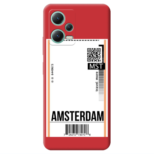 Xiaomi Redmi Note 12 Pro 5G Amsterdam Travel More Red Colored Silicone TPU Θήκη