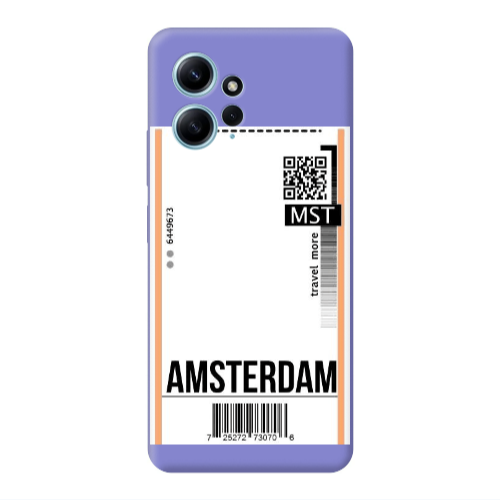 Xiaomi Redmi Note 12 4G Amsterdam Travel More Purple Colored Silicone TPU Θήκη