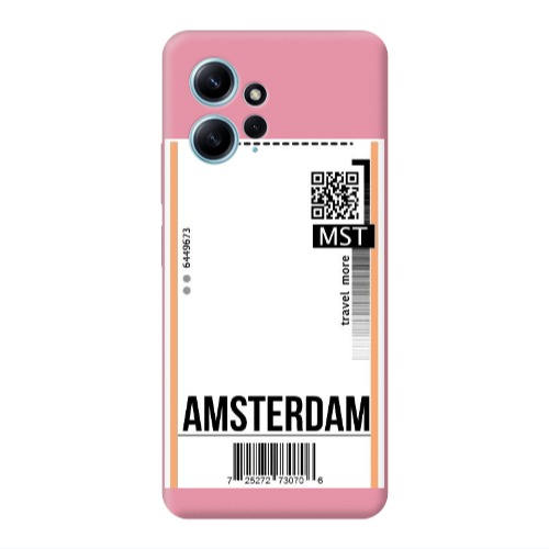 Xiaomi Redmi Note 12 4G Amsterdam Travel More Pink Colored Silicone TPU Θήκη