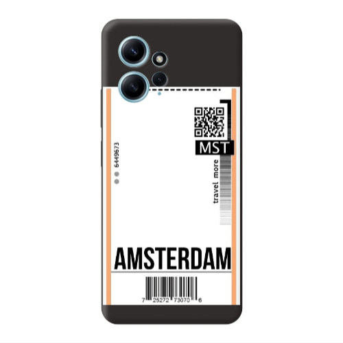 Xiaomi Redmi Note 12 4G Amsterdam Travel More Black Colored Silicone TPU Θήκη