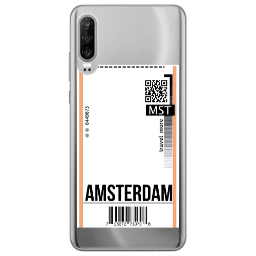 Huawei P30 Amsterdam Travel More Transparent Silicone TPU Θήκη