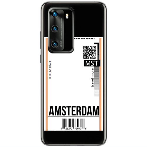 Huawei P40 Amsterdam Travel More Transparent Silicone TPU Θήκη