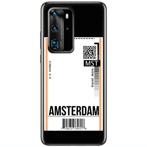 Huawei P40 Pro Amsterdam Travel More Transparent Silicone TPU Θήκη