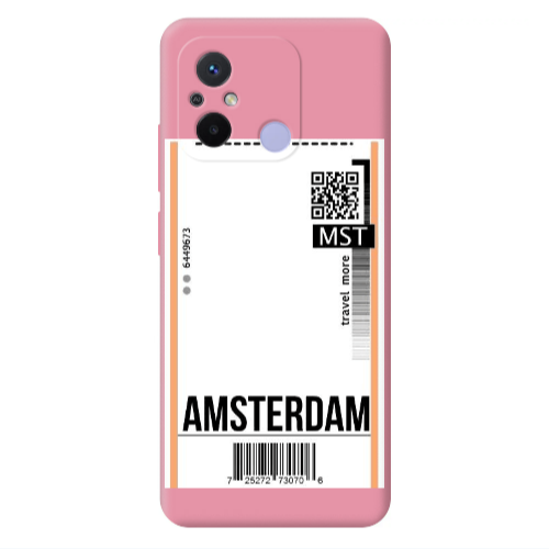 Xiaomi Redmi 12C Amsterdam Travel More Pink Colored Silicone TPU Θήκη