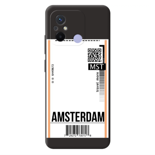 Xiaomi Redmi 12C Amsterdam Travel More Black Colored Silicone TPU Θήκη