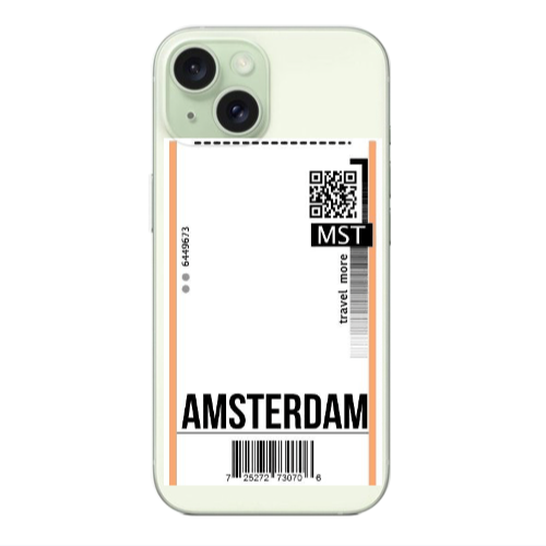 Apple iPhone 15 Amsterdam Travel More Transparent Silicone TPU Θήκη