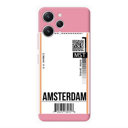 Xiaomi Redmi 12 Amsterdam Travel More Pink Colored Silicone TPU Θήκη