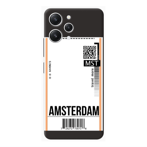 Xiaomi Redmi 12 Amsterdam Travel More Black Colored Silicone TPU Θήκη