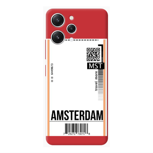 Xiaomi Redmi 12 Amsterdam Travel More Red Colored Silicone TPU Θήκη