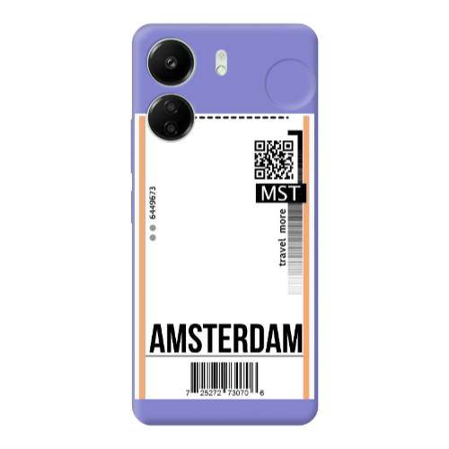 Xiaomi Redmi 13C Amsterdam Travel More Purple Colored Silicone TPU Θήκη