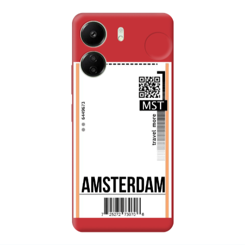 Xiaomi Redmi 13C Amsterdam Travel More Red Colored Silicone TPU Θήκη