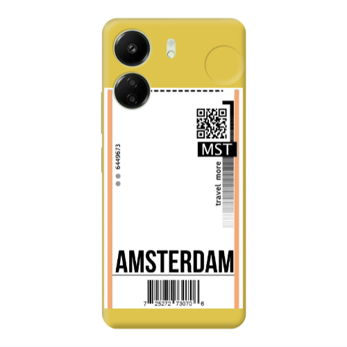 Xiaomi Redmi 13C Amsterdam Travel More Yellow Colored Silicone TPU Θήκη