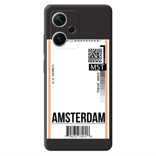 Xiaomi Poco X5 Amsterdam Travel More Black Colored Silicone TPU Θήκη