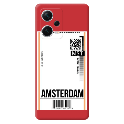 Xiaomi Poco X5 Amsterdam Travel More Red Colored Silicone TPU Θήκη