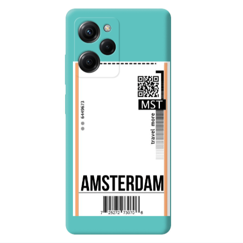 Xiaomi Poco X5 Pro Amsterdam Travel More Turquoise Colored Silicone TPU Θήκη