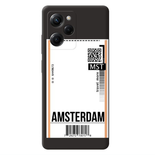 Xiaomi Poco X5 Pro Amsterdam Travel More Black Colored Silicone TPU Θήκη