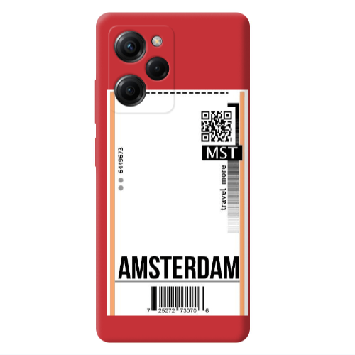 Xiaomi Poco X5 Pro Amsterdam Travel More Red Colored Silicone TPU Θήκη