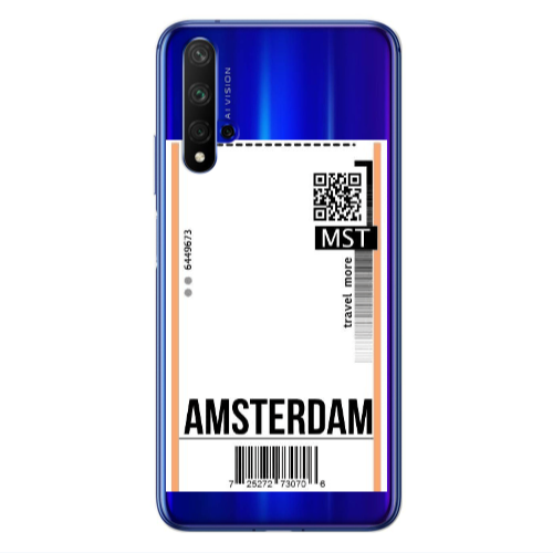 Huawei Nova 5 T Amsterdam Travel More Transparent Silicone TPU Θήκη