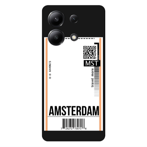 Xiaomi Redmi Note 13 4G Amsterdam Travel More Black Colored Silicone TPU Θήκη