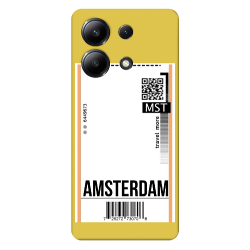 Xiaomi Redmi Note 13 4G Amsterdam Travel More Yellow Colored Silicone TPU Θήκη