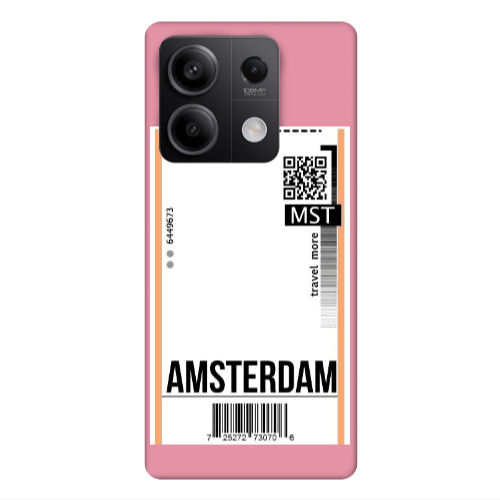 Xiaomi Redmi Note 13Pro 5G Amsterdam Travel More Pink Colored Silicone TPU Θήκη