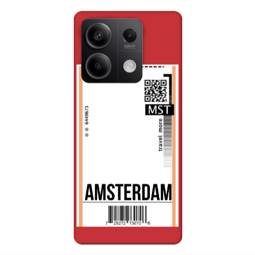 Xiaomi Redmi Note 13Pro 5G Amsterdam Travel More Red Colored Silicone TPU Θήκη