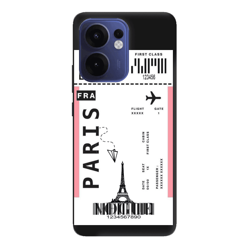 Oppo Reno 13 F Paris FRA Black Colored Silicone TPU Θήκη