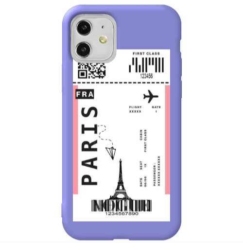 Apple iPhone 11  Paris FRA Purple Colored Silicone TPU Θήκη