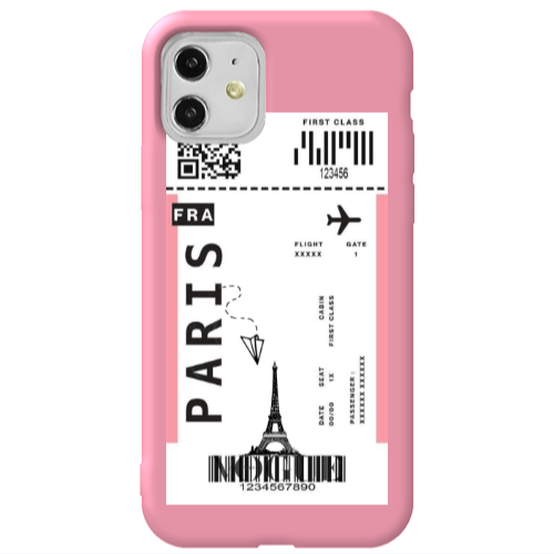 Apple iPhone 11  Paris FRA Pink Colored Silicone TPU Θήκη
