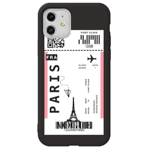 Apple iPhone 11  Paris FRA Black Colored Silicone TPU Θήκη