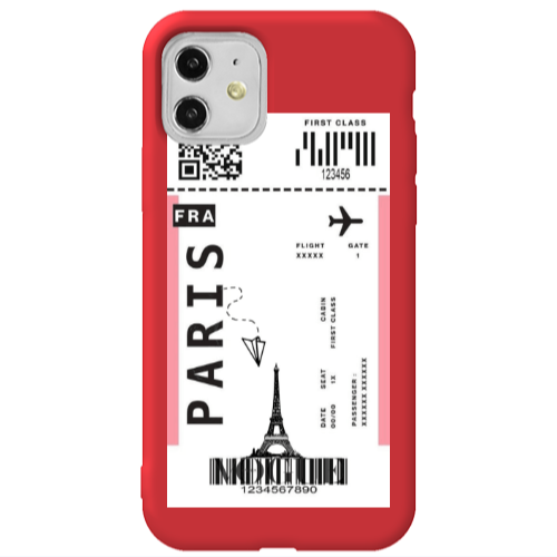 Apple iPhone 11  Paris FRA Red Colored Silicone TPU Θήκη