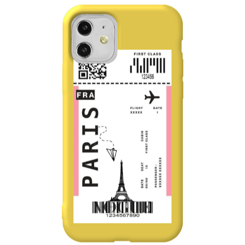 Apple iPhone 11  Paris FRA Yellow Colored Silicone TPU Θήκη