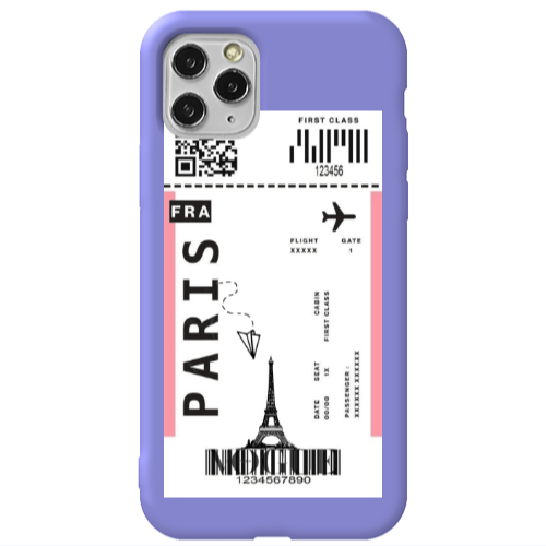 Apple iPhone 11 Pro Paris FRA Purple Colored Silicone TPU Θήκη