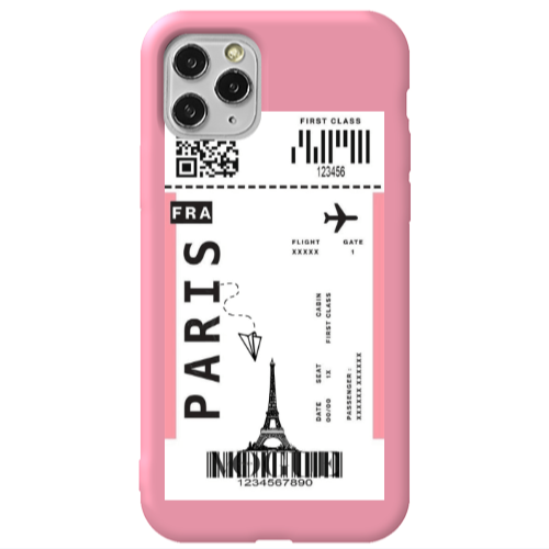 Apple iPhone 11 Pro Paris FRA Pink Colored Silicone TPU Θήκη