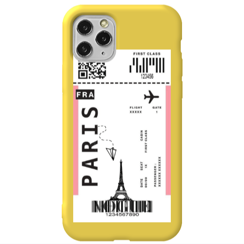 Apple iPhone 11 Pro Paris FRA Yellow Colored Silicone TPU Θήκη